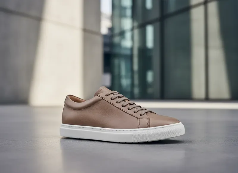 נעל עור בז' נמוכה